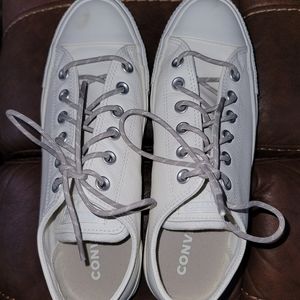 Off White All Leather Converse  Sneakers